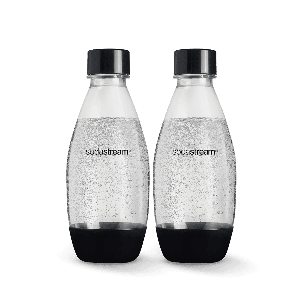 SodaStream 0.5L Slim Dishwasher Safe Bottles Twin Pack - Black (Fits ALL except Crystal & Duo) sodastream