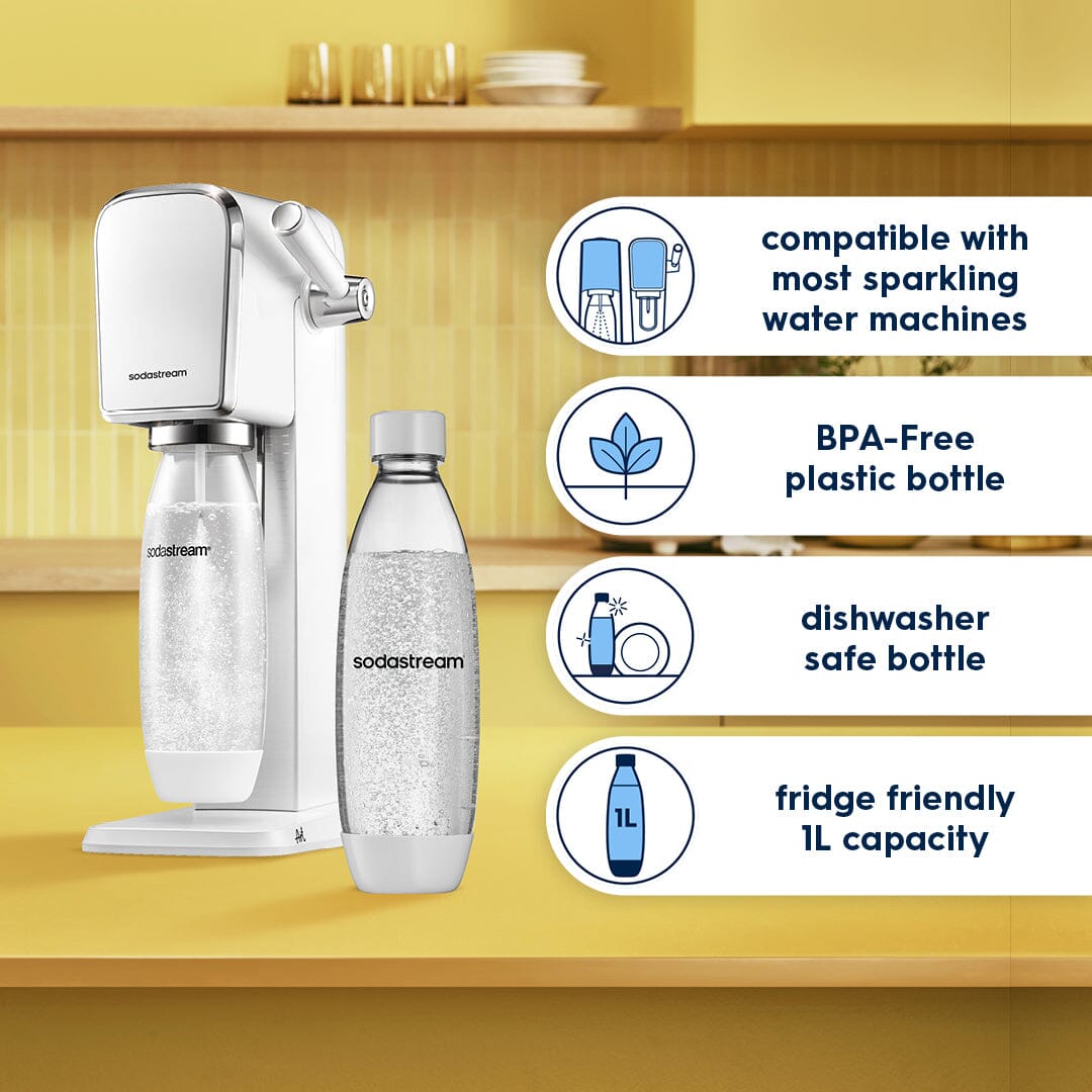 Sodastream Slim Sparkling Water Bottle Twin Pack White 1L