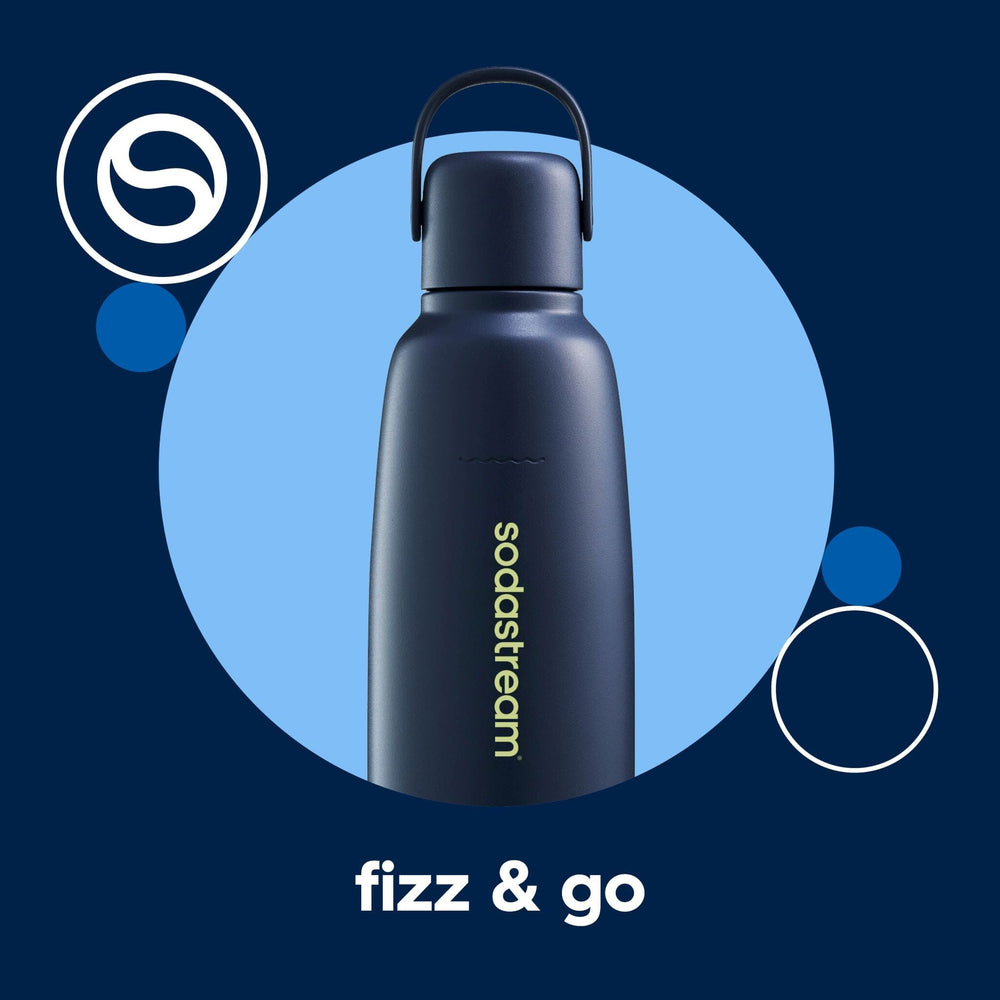 Sodastream Fizz & Go™ Insulated Stainless Steel Sparkling Water Bottle Storm Blue 0.9L