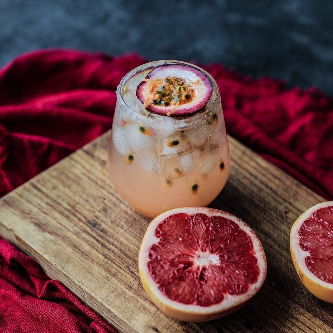 passion fruit mezcal paloma
