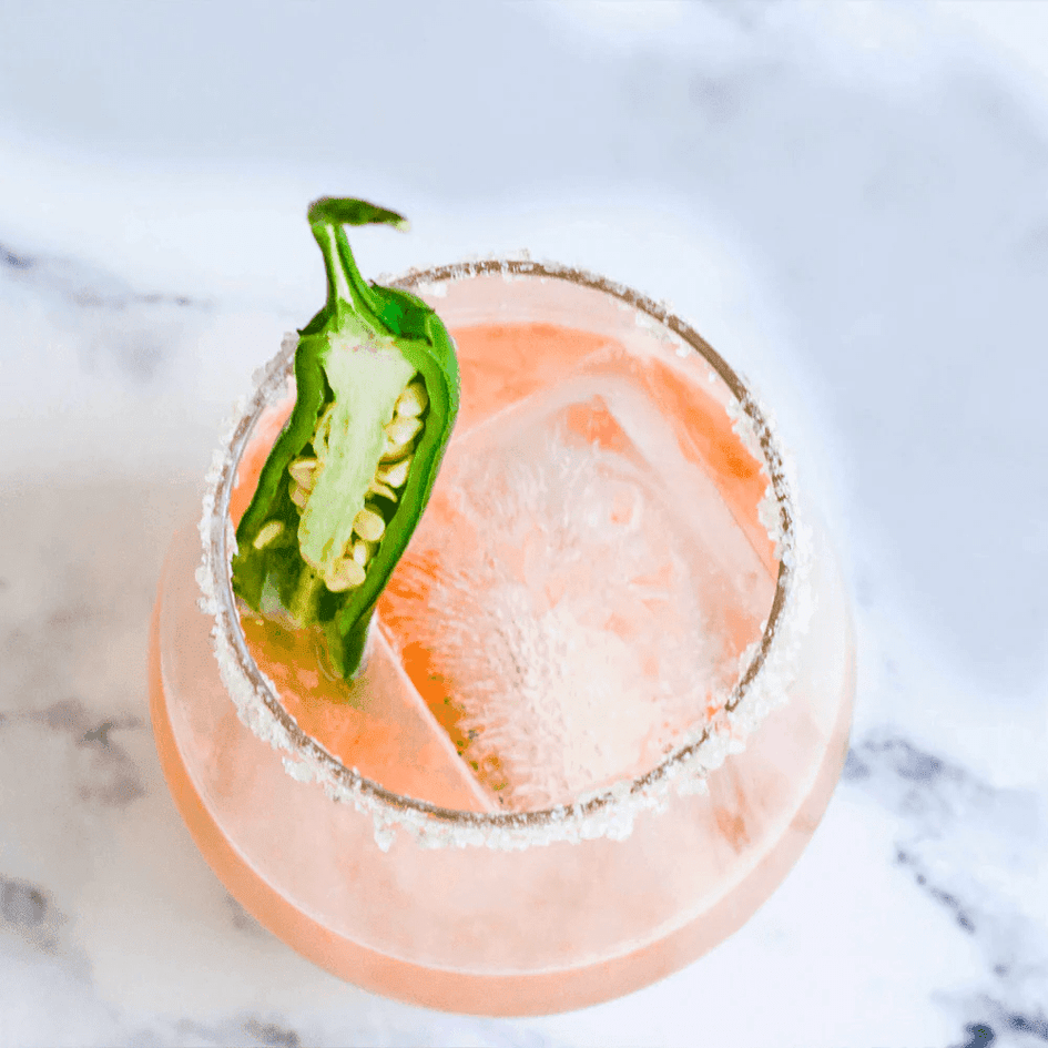 smoky pink grapefruit jalapeño margarita