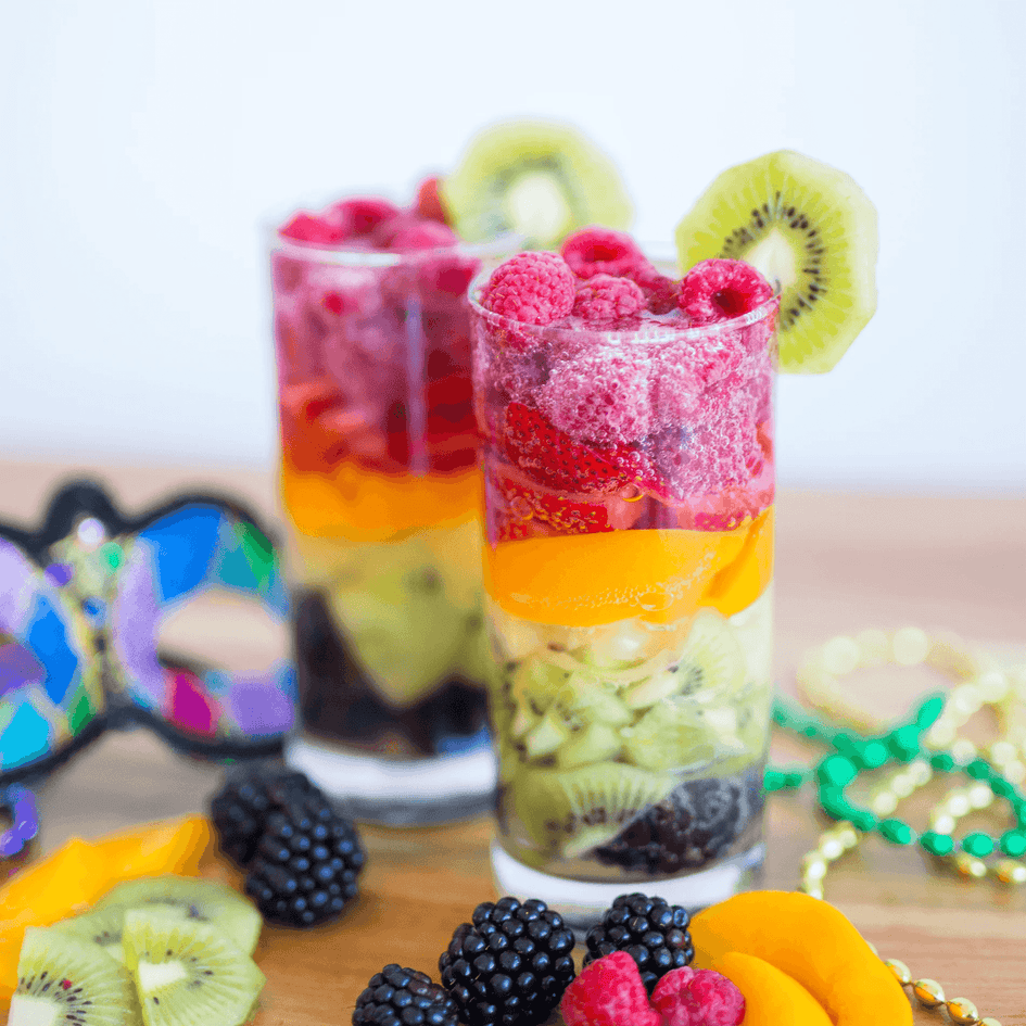 sparkling rainbow cocktail