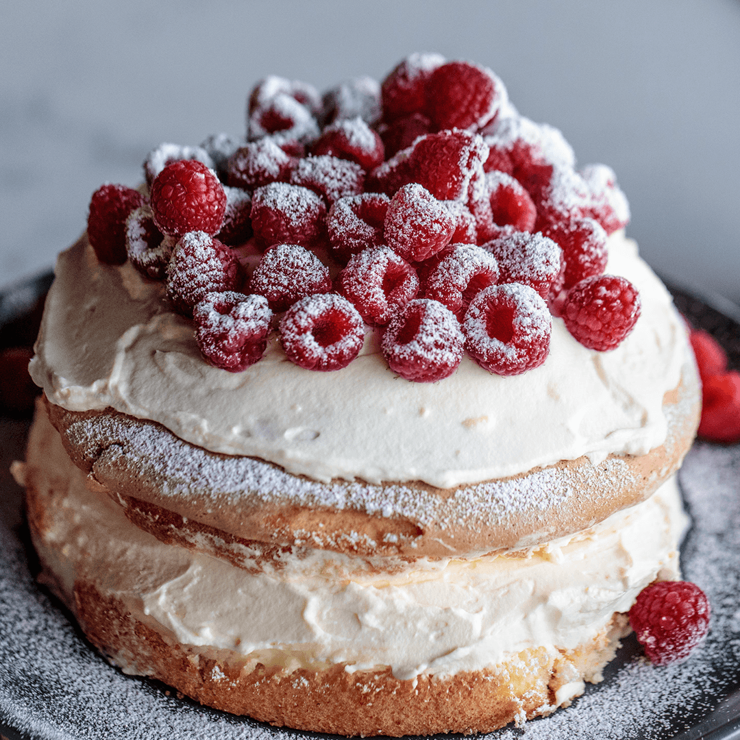 Raspberry Topped Fluffy Cake Recipe