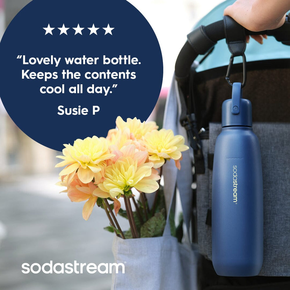 Sodastream Fizz & Go™ Insulated Stainless Steel Sparkling Water Bottle Storm Blue 0.9L