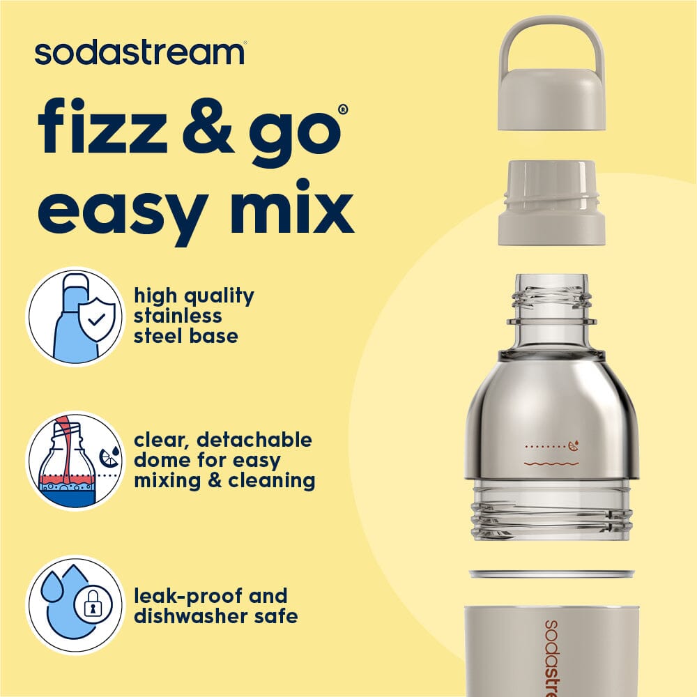 Sodastream Fizz & Go® Easy Mix Sparkling Water Bottle Sand 710 ml