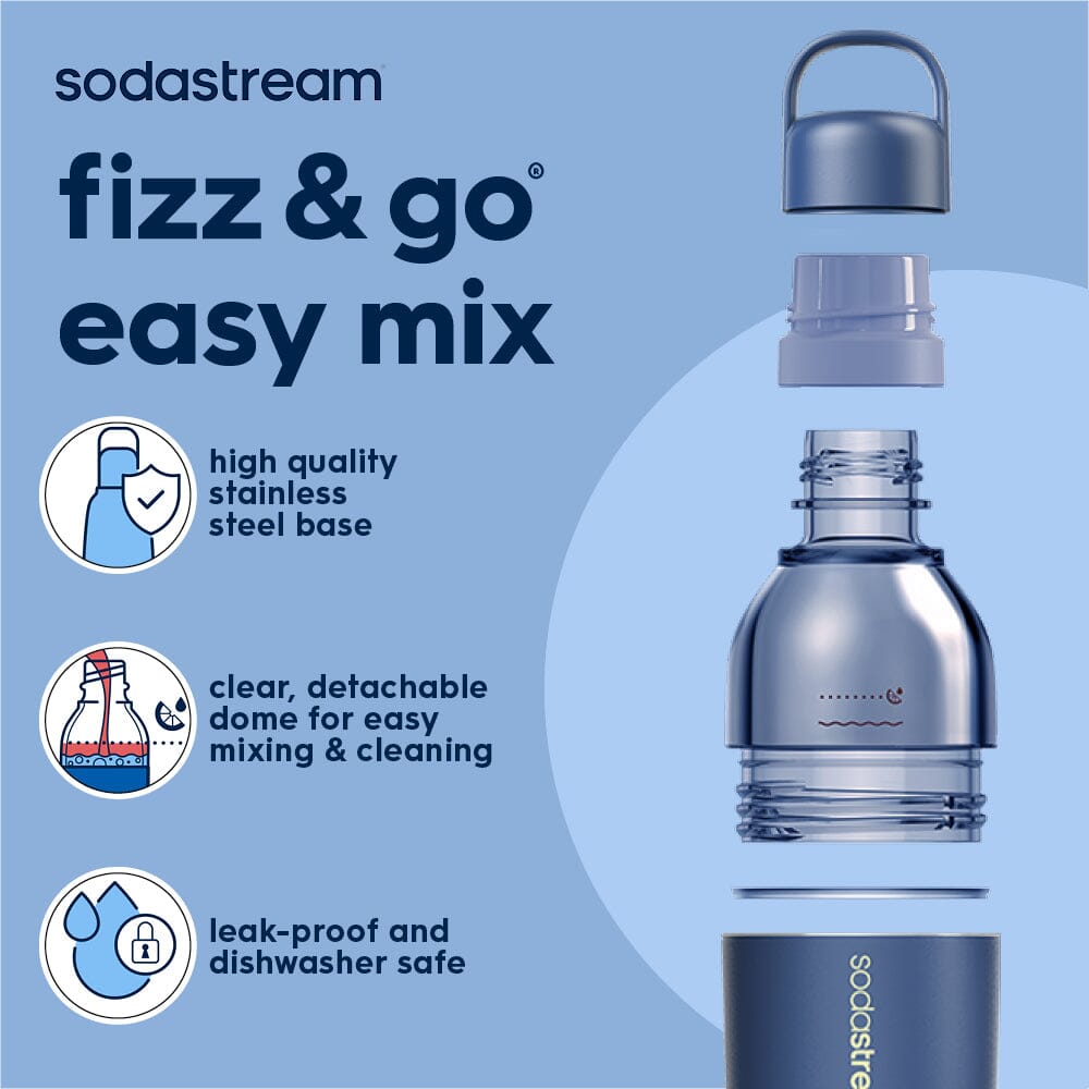 Sodastream Fizz & Go® Easy Mix Sparkling Water Bottle Storm Blue 710 ml