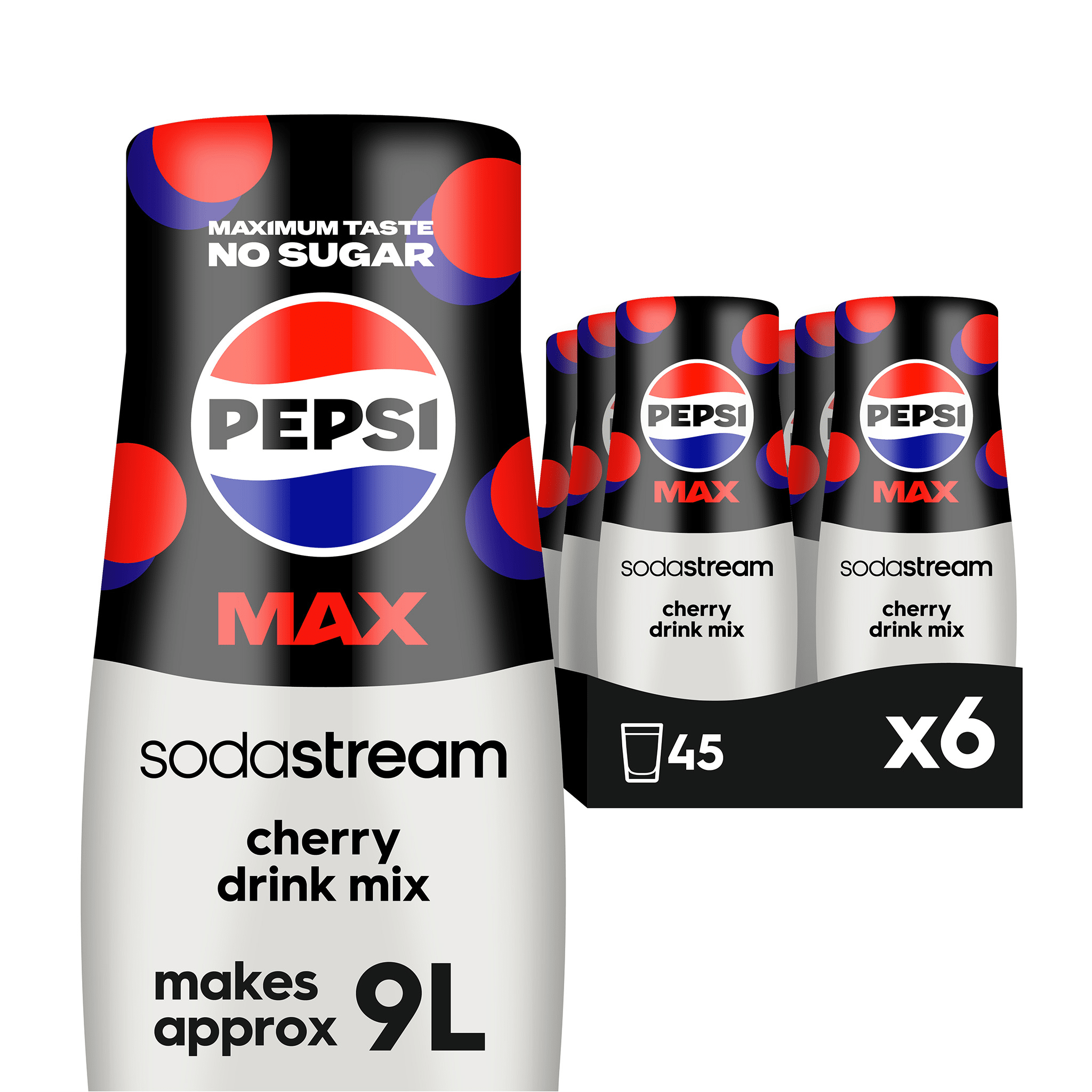 SodaStream Pepsi Max Cherry Syrup Drink Mix 6 x 440ml Multipack Syrup