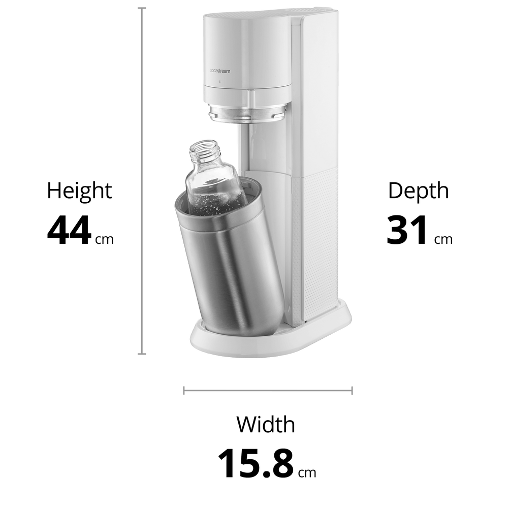 SodaStream Duo white sparkling water maker dimensions