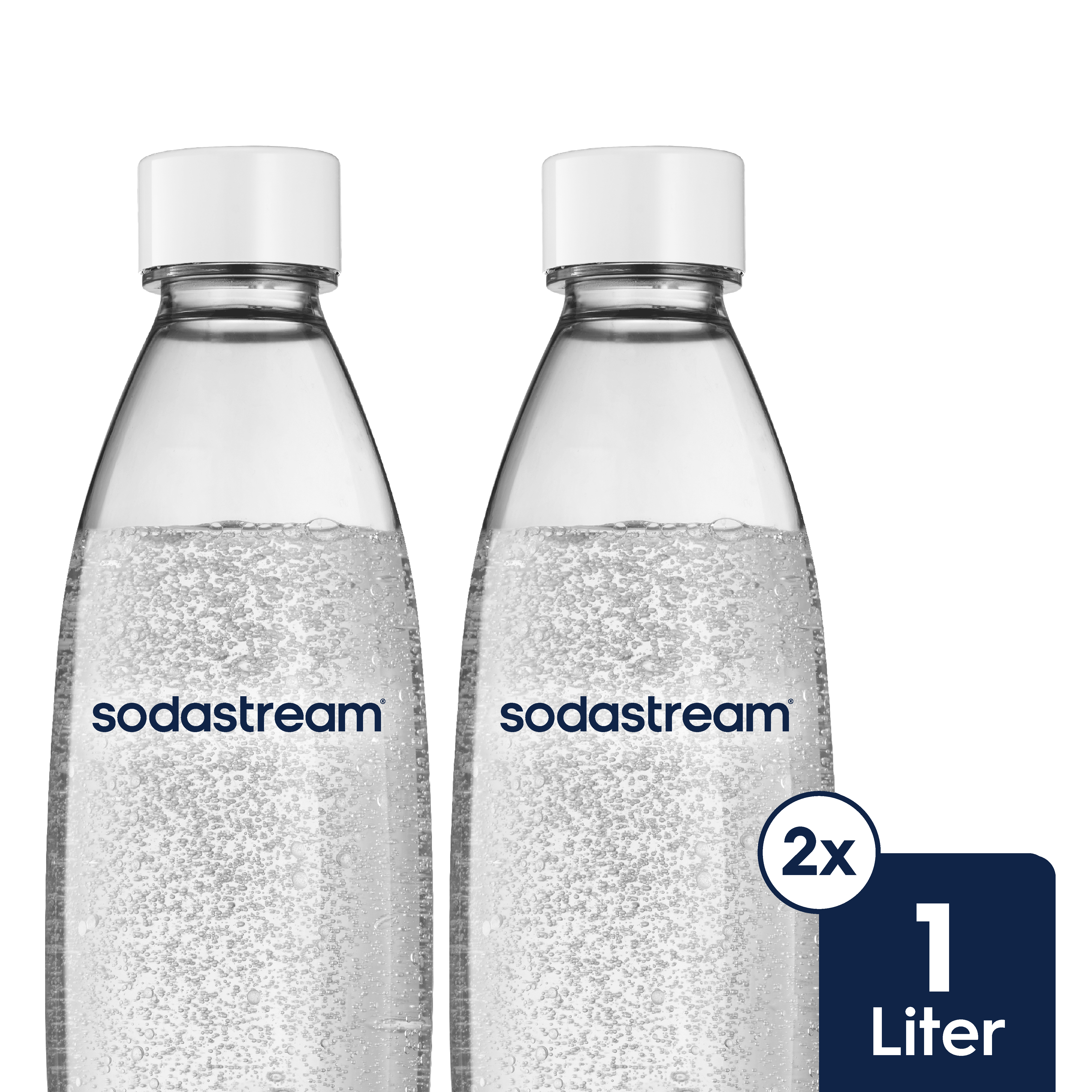 SodaStream 1l Dishwasher Safe Fuse Twin Pack Bottles - White sodastream