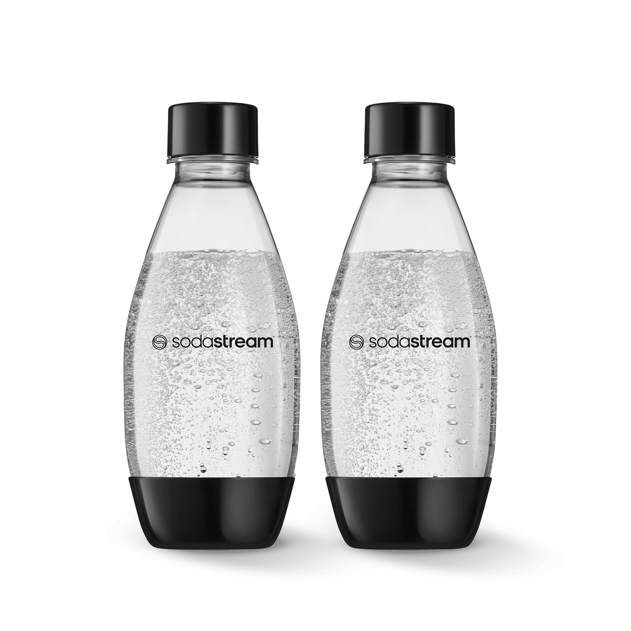SodaStream 0.5L Slim Dishwasher Safe Bottles Twin Pack - Black (Fits ALL except Crystal & Duo) sodastream