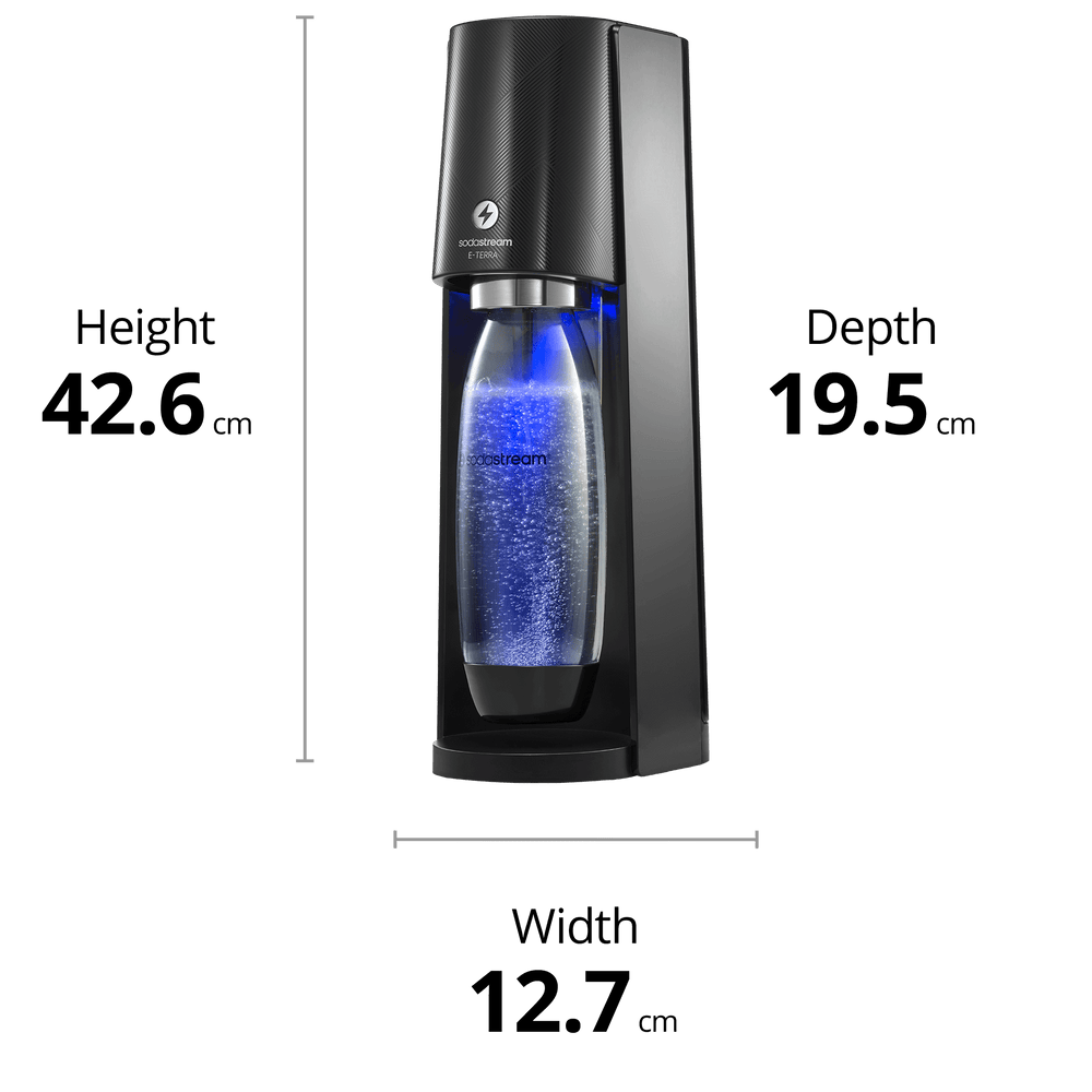 SodaStream E-Terra Sparkling Water Maker dimensions