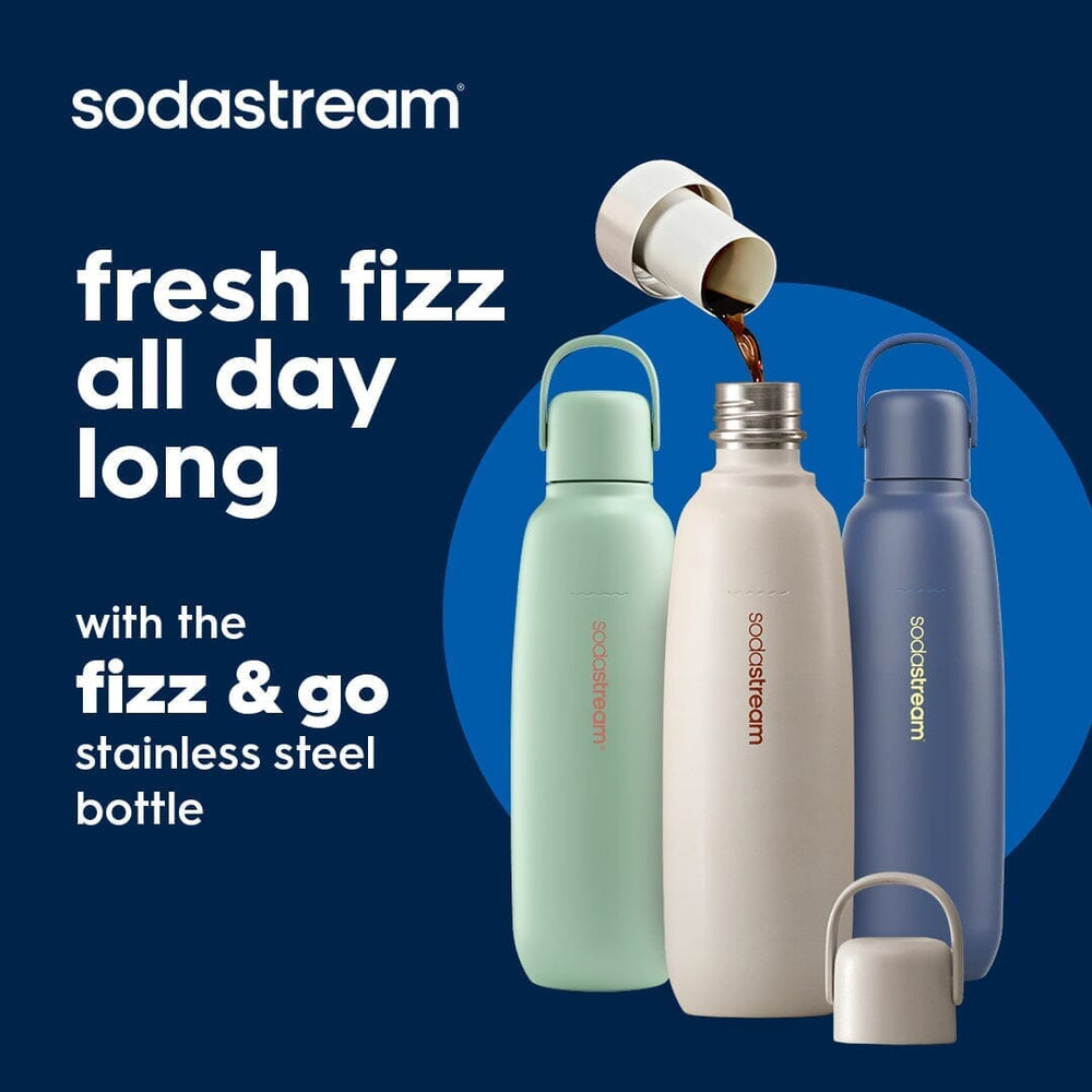 Sodastream Fizz & Go™ Insulated Stainless Steel Sparkling Water Bottle Storm Blue 0.9L