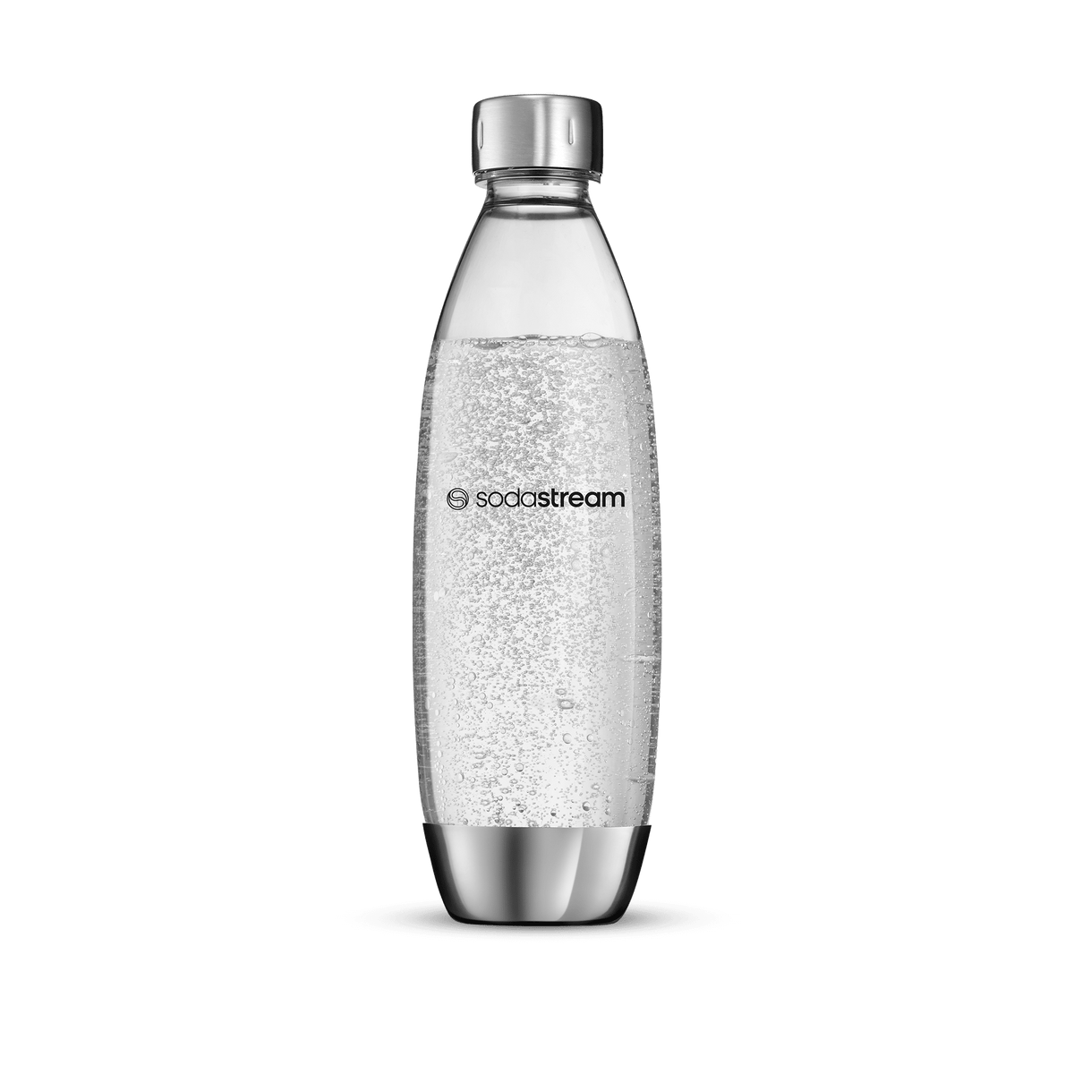 SodaStream Stainless Steel Water Bottle – 33.8 Oz (1L), Leak Proof, Silver, Replacement For Sodastream