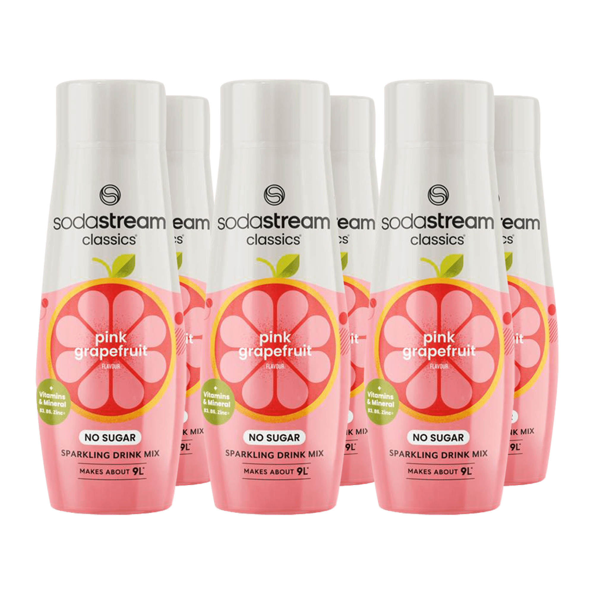 Sodastream Classics® Pink Grapefruit Zero Sugar 6 Pack Syrup Drink Mix 6 x 440ml sodastream