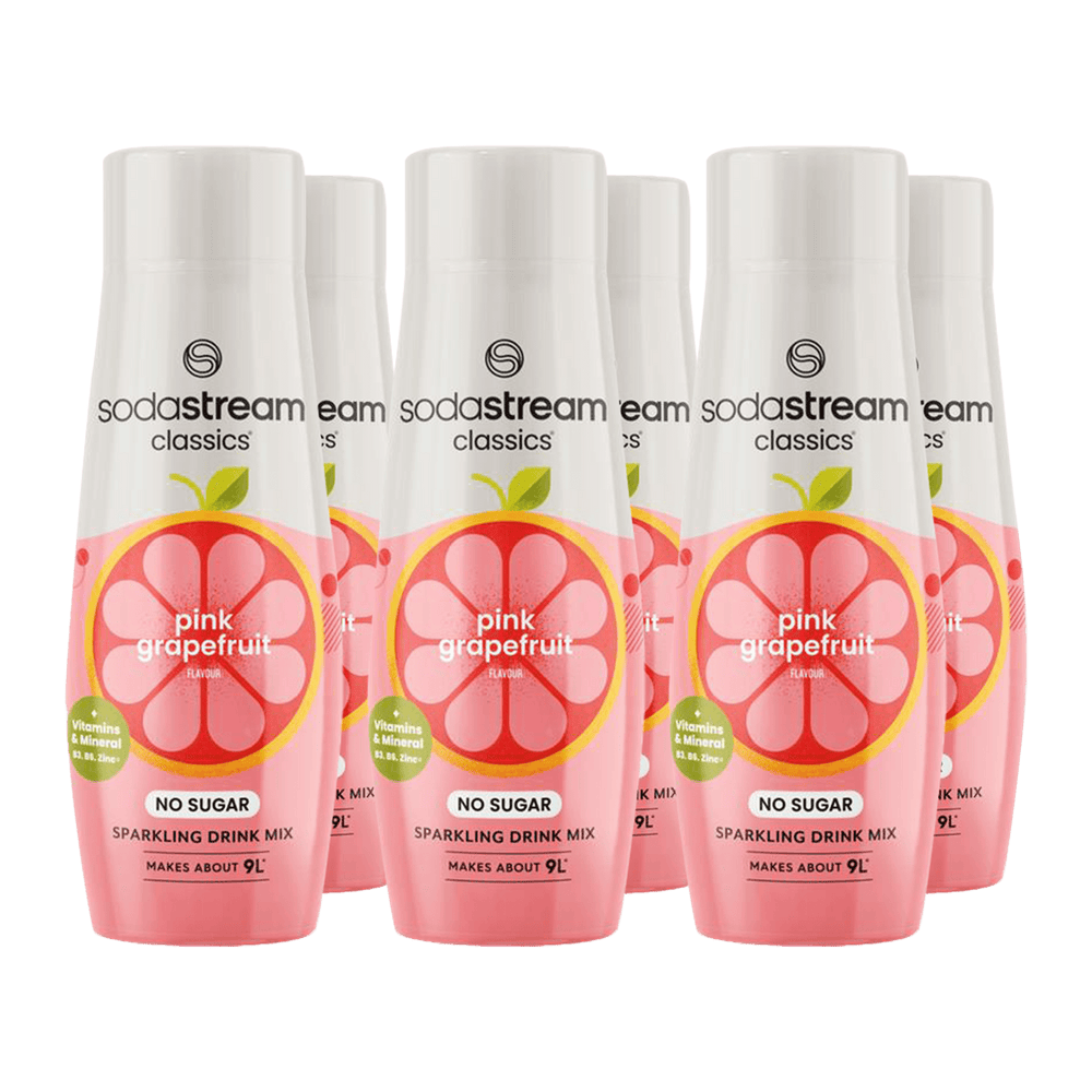 Sodastream Classics Pink Grapefruit Zero Sugar 6 Pack Syrup Drink Mix 440ml x 6