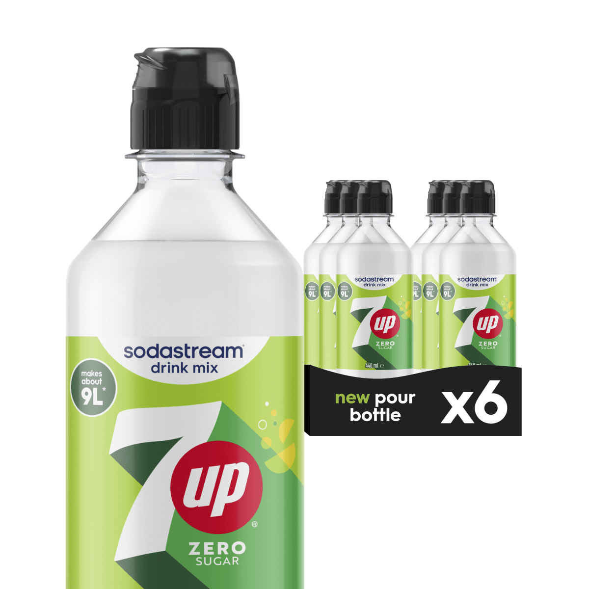 Sodastream 7UP® Zero Sugar 6 Pack Syrup Drink Mix 440ml sodastream