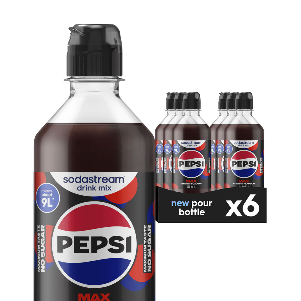 Sodastream Pepsi MAX® 6 Pack Cherry Sugar Free Syrup Drink Mix 440ml