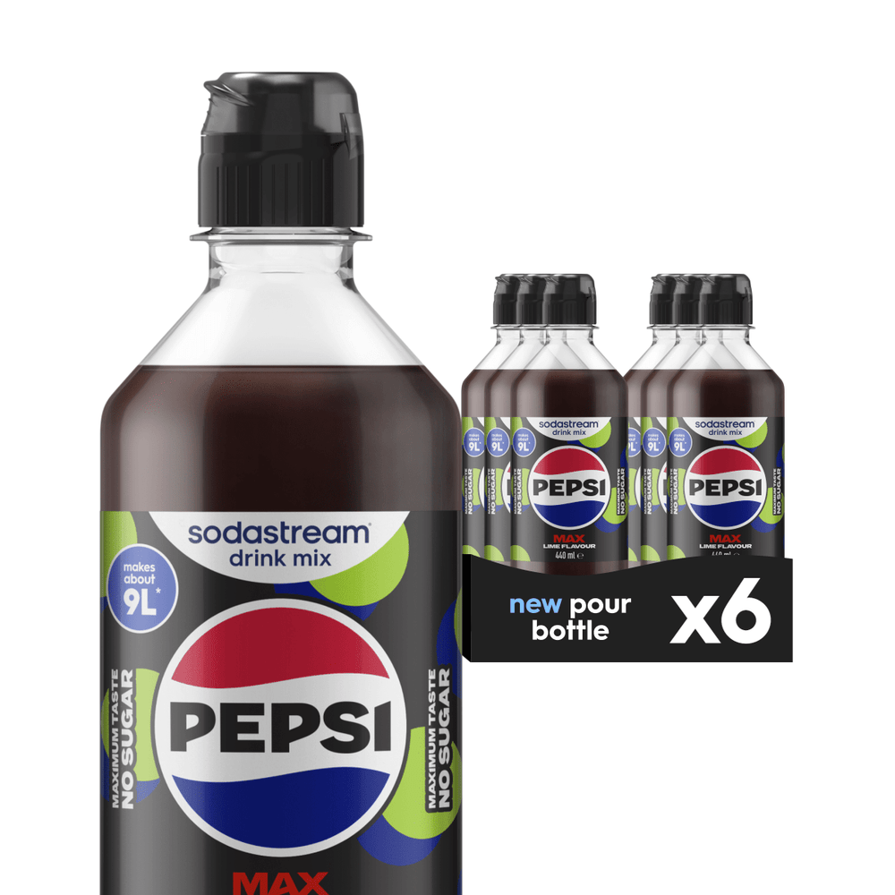 Sodastream Pepsi MAX® Lime 6 Pack Sugar Free Syrup Drink Mix 440ml