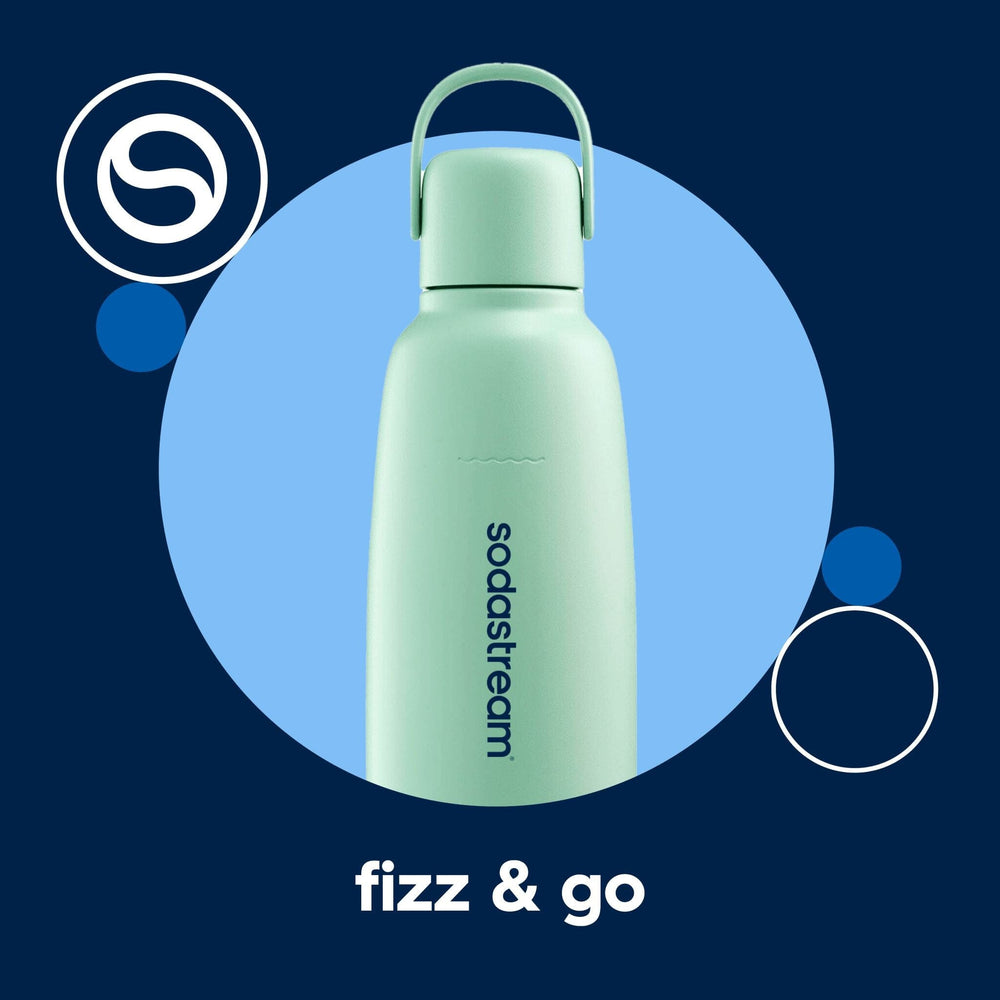 Sodastream Fizz & Go Insulated Stainless Steel Sparkling Water Bottle Mint 0.9L