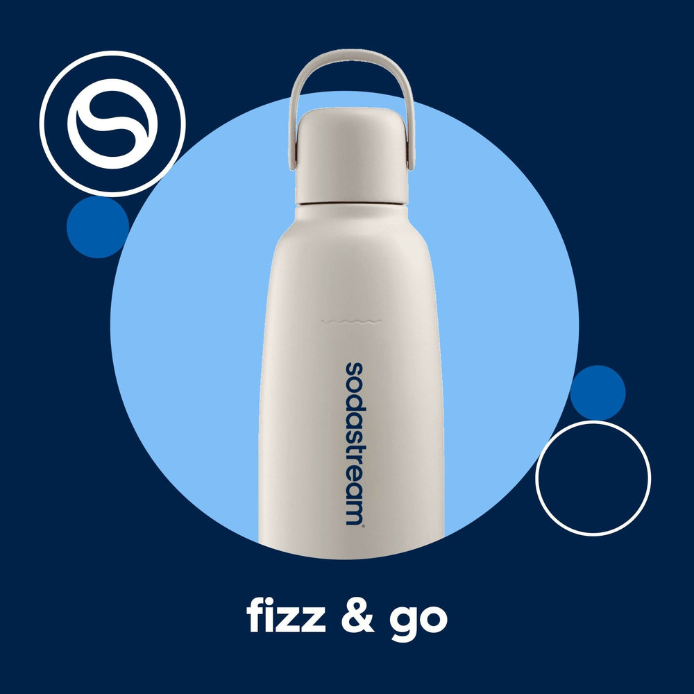 Sodastream Fizz & Go Insulated Stainless Steel Sparkling Water Bottle Sand 0.9L