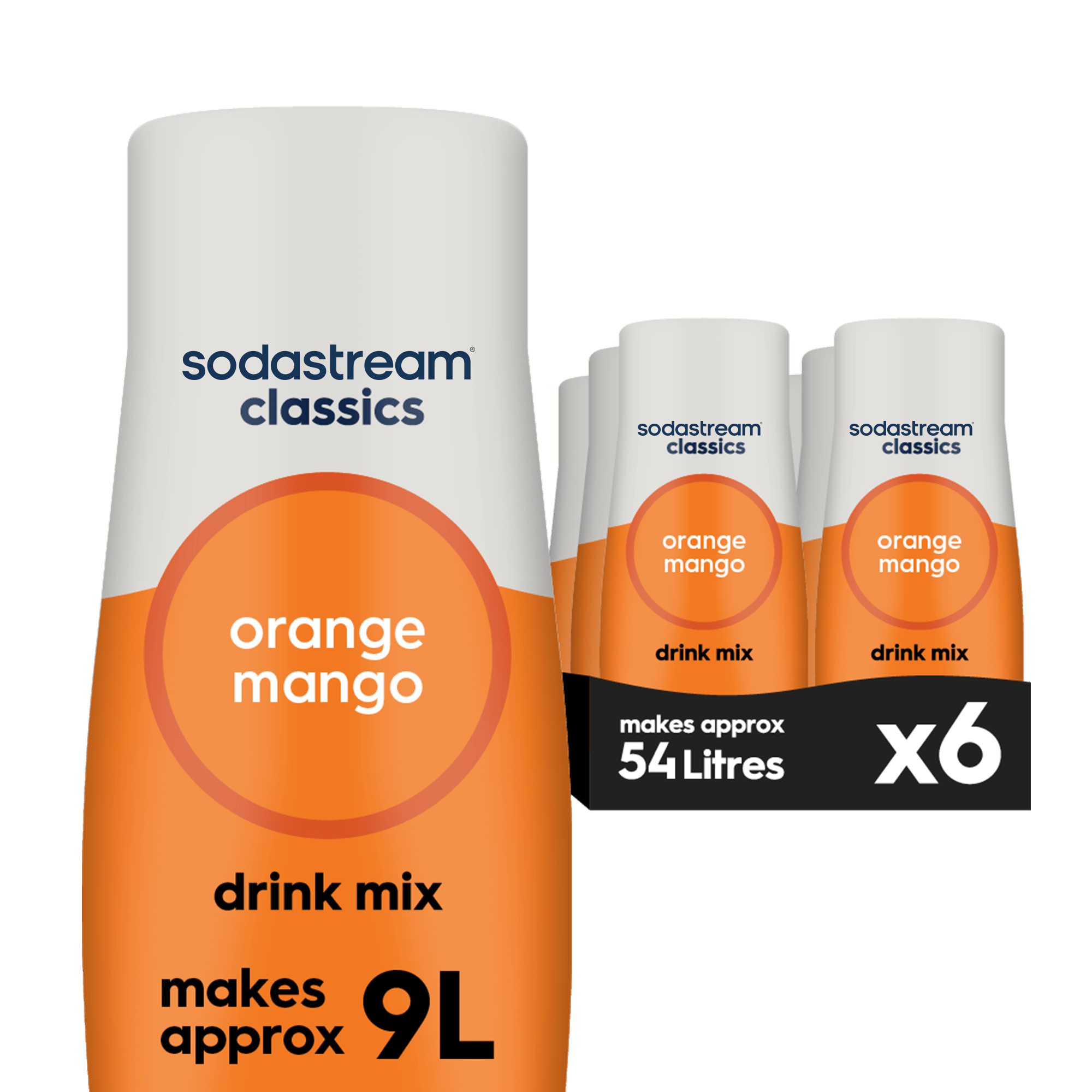Sodastream Classics Orange & Mango 6 Pack Sugar Free Syrup Drink Mix 440ml sodastream