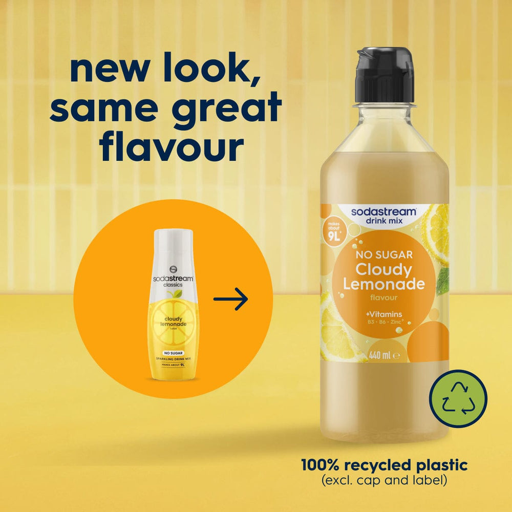 Sodastream Classics Cloudy Lemonade 6 Pack Sugar Free Syrup Drink Mix 440ml