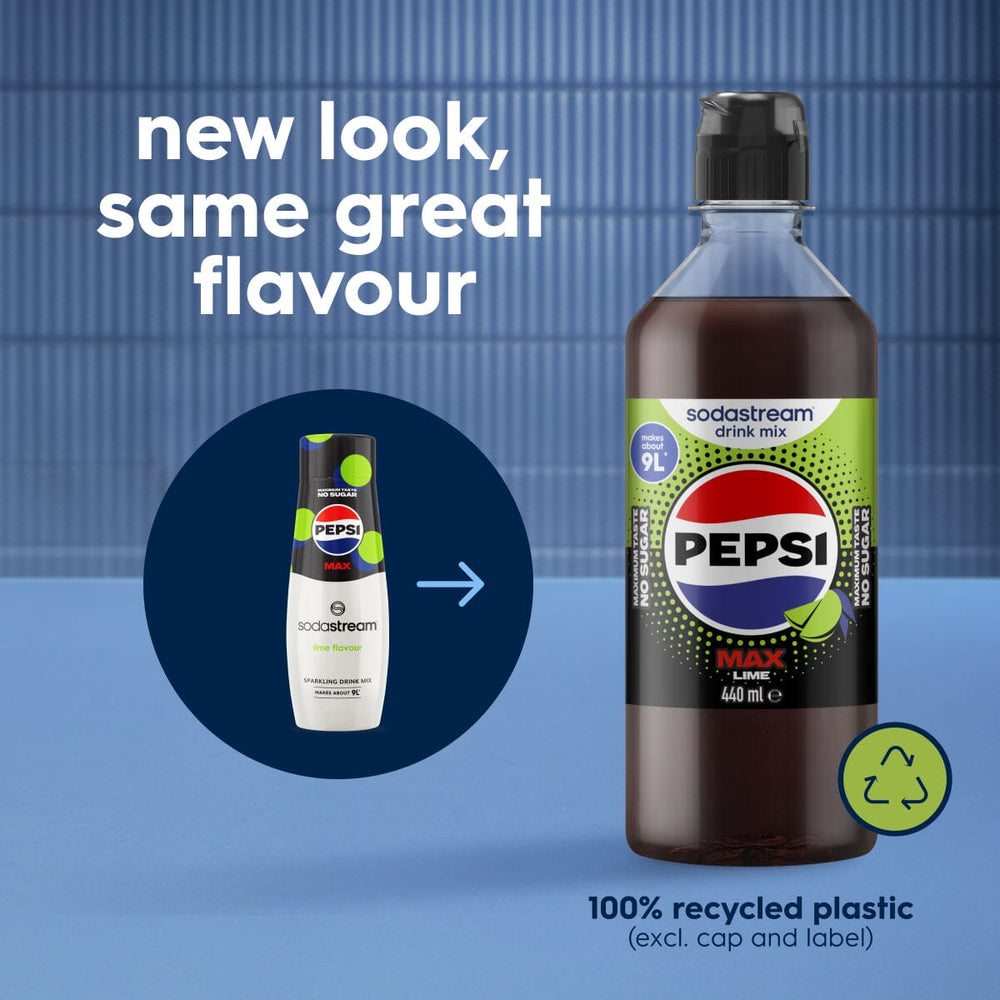 Sodastream Pepsi MAX® Lime 6 Pack Sugar Free Syrup Drink Mix 440ml