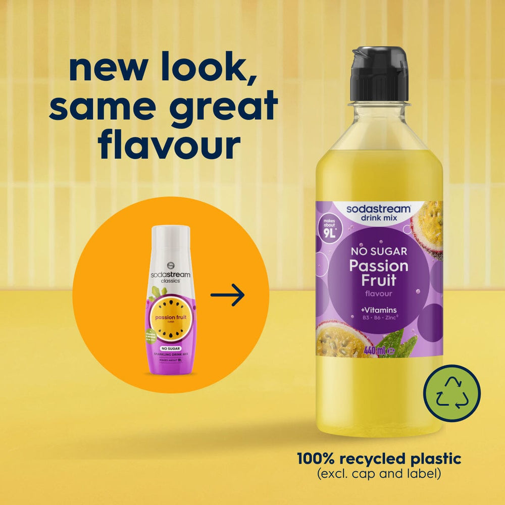Sodastream Classics Passionfruit 6 Pack Sugar Free Syrup Drink Mix 440ml