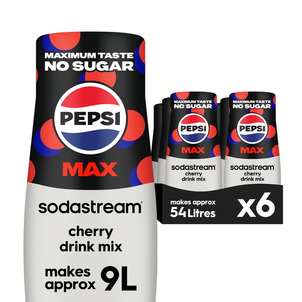 SodaStream Pepsi Max Cherry Syrup Drink Mix 6 x 440ml Multipack Syrup