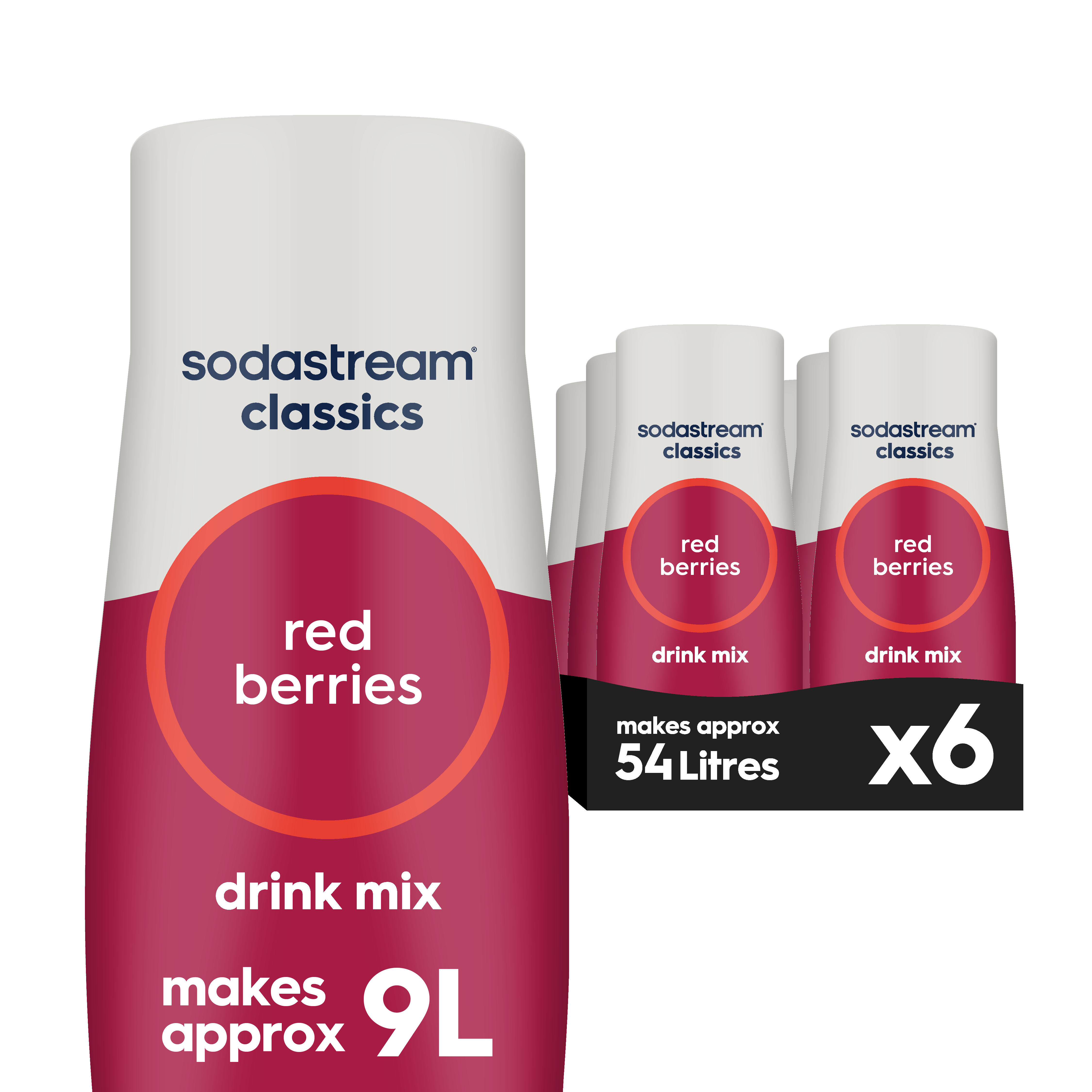 Sodastream Classics Red Berries 6 Pack No Sugar Syrup Drink Mix 440ml sodastream