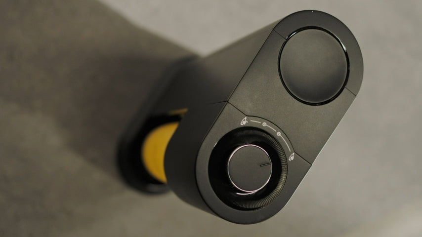 Turn dial slowly to let foam settle