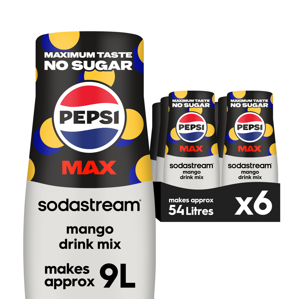 Sodastream Pepsi MAX® Mango Sugar Free Syrup Drink Mix 6 Pack 440ml