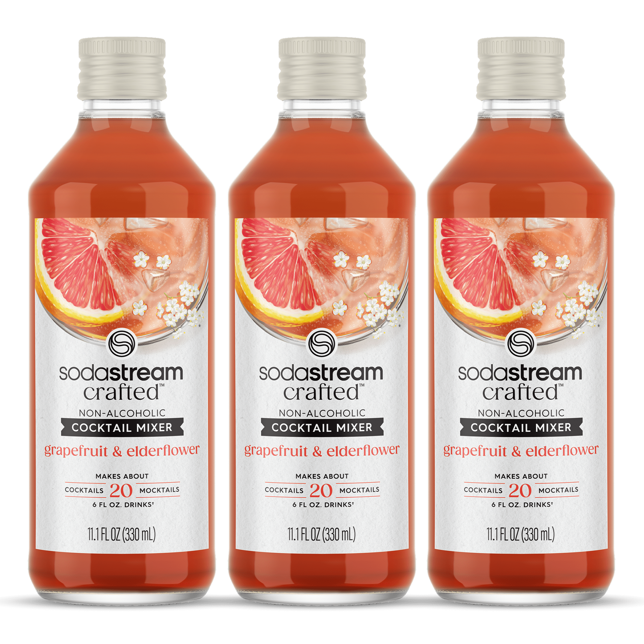 Grapefruit & Elderflower Cocktail Mixer - 330ml 3-Pack sodastream