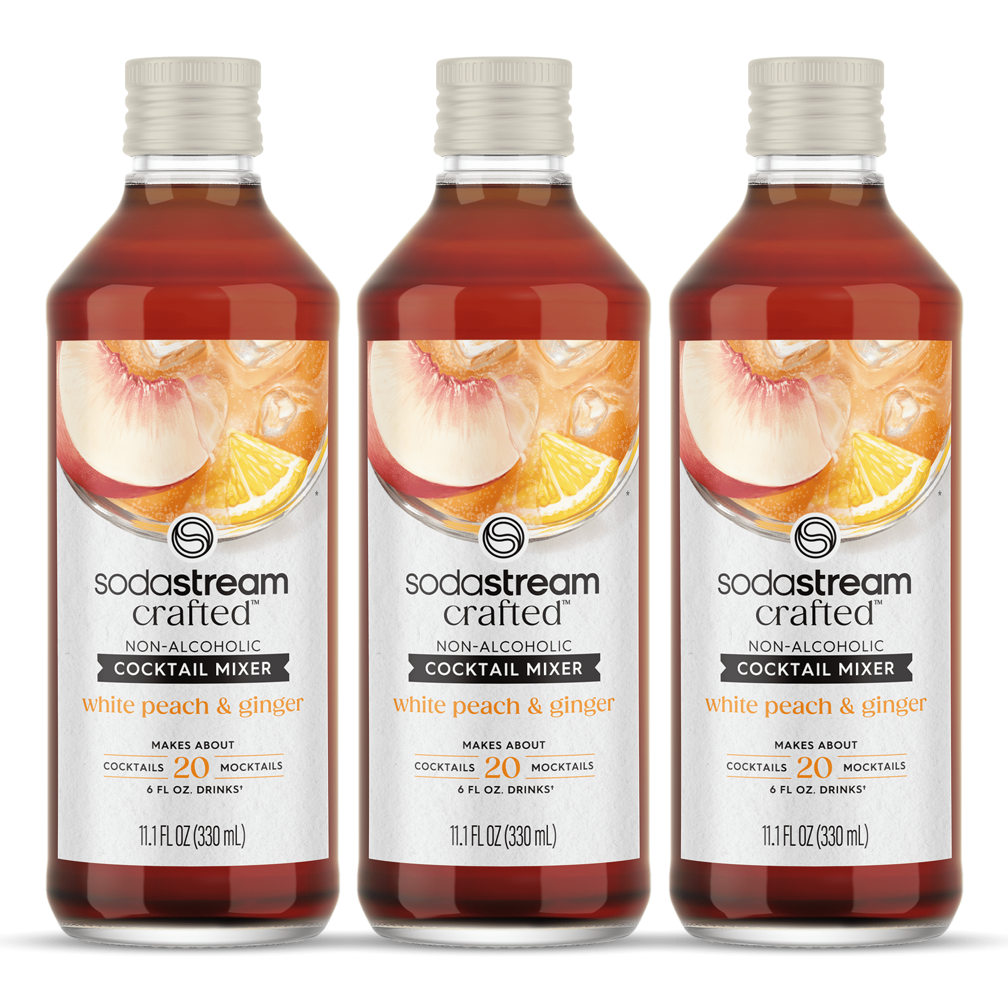 White Peach & Ginger Cocktail Mixer - 330ml 3-Pack sodastream