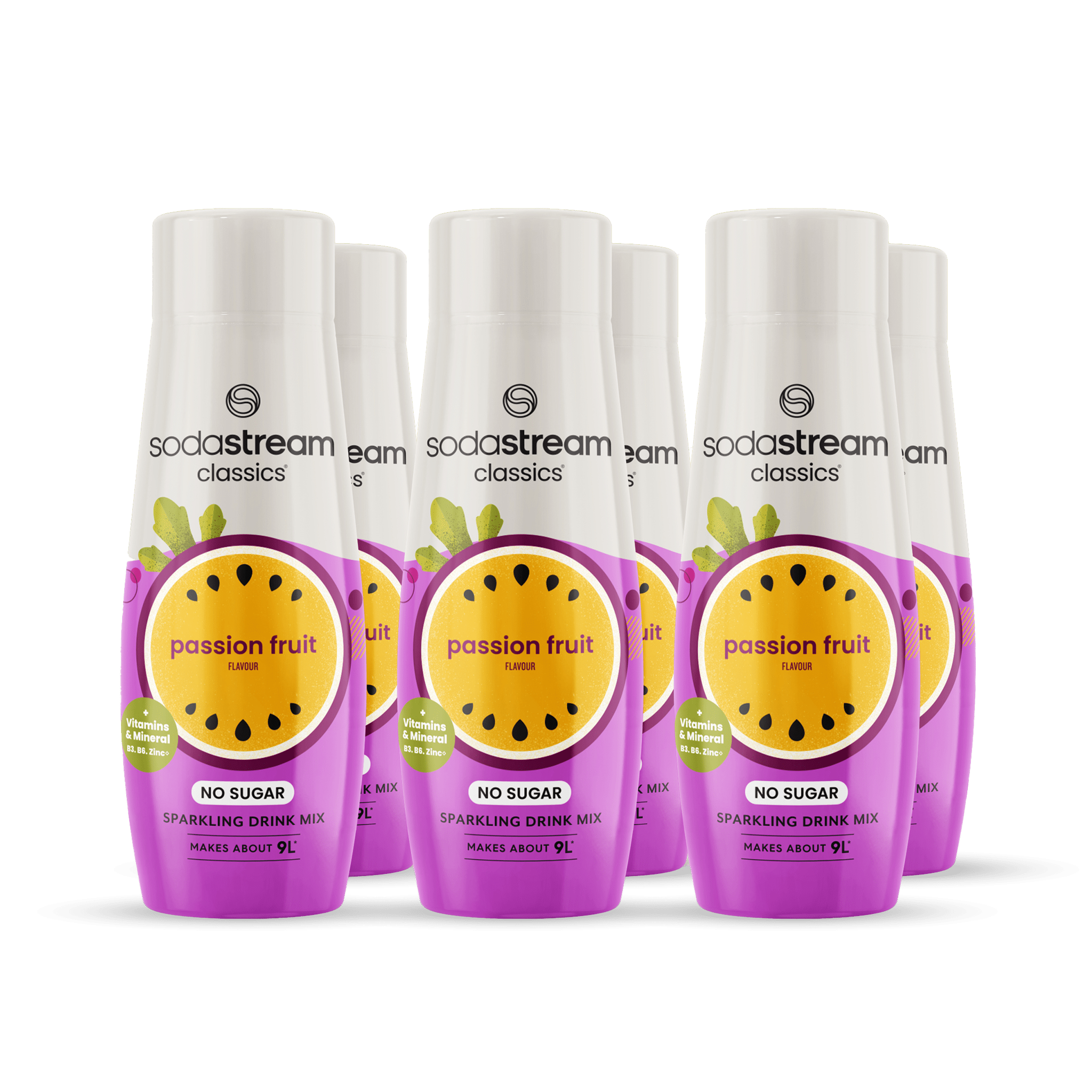 Sodastream Classics Passionfruit 6 Pack Sugar Free Syrup Drink Mix 440ml sodastream