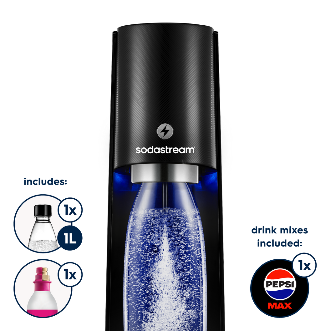 sodastream black e-terra starter bundle