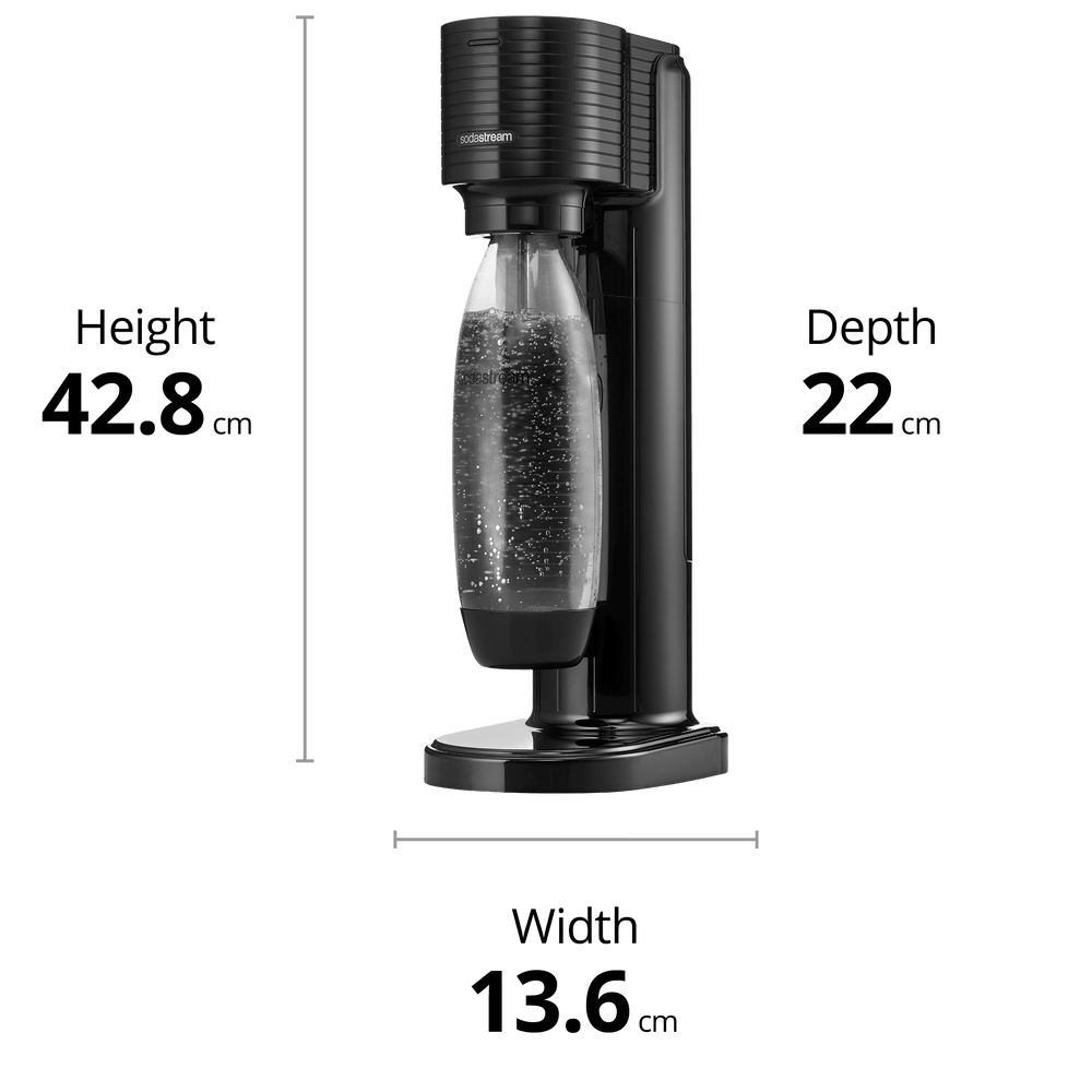 sodastream gaia sparkling water maker size and dimensions