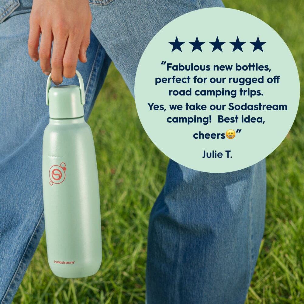 Sodastream Fizz & Go® Insulated Stainless Steel Sparkling Water Bottle Twin Pack Mint & Storm 2 x 0.9L – 4