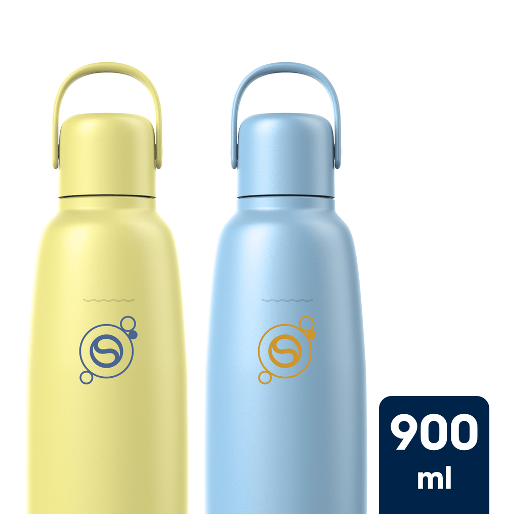 Sodastream Fizz & Go® Insulated Stainless Steel Sparkling Water Bottle Twin Pack Ice & Lemon Zest 2 x 0.9L – 1