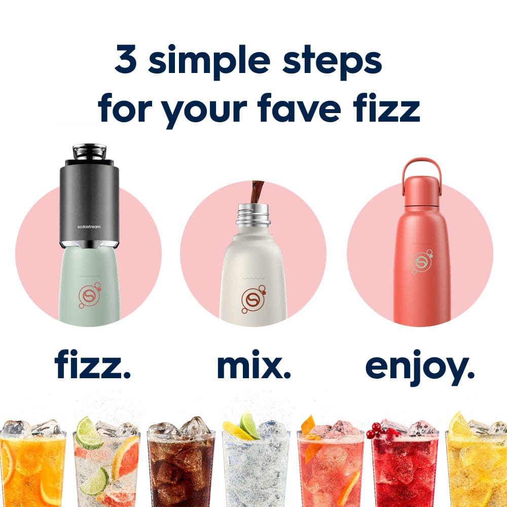 Sodastream Fizz & Go® Insulated Stainless Steel Sparkling Water Bottle Papaya 0.9L – 4