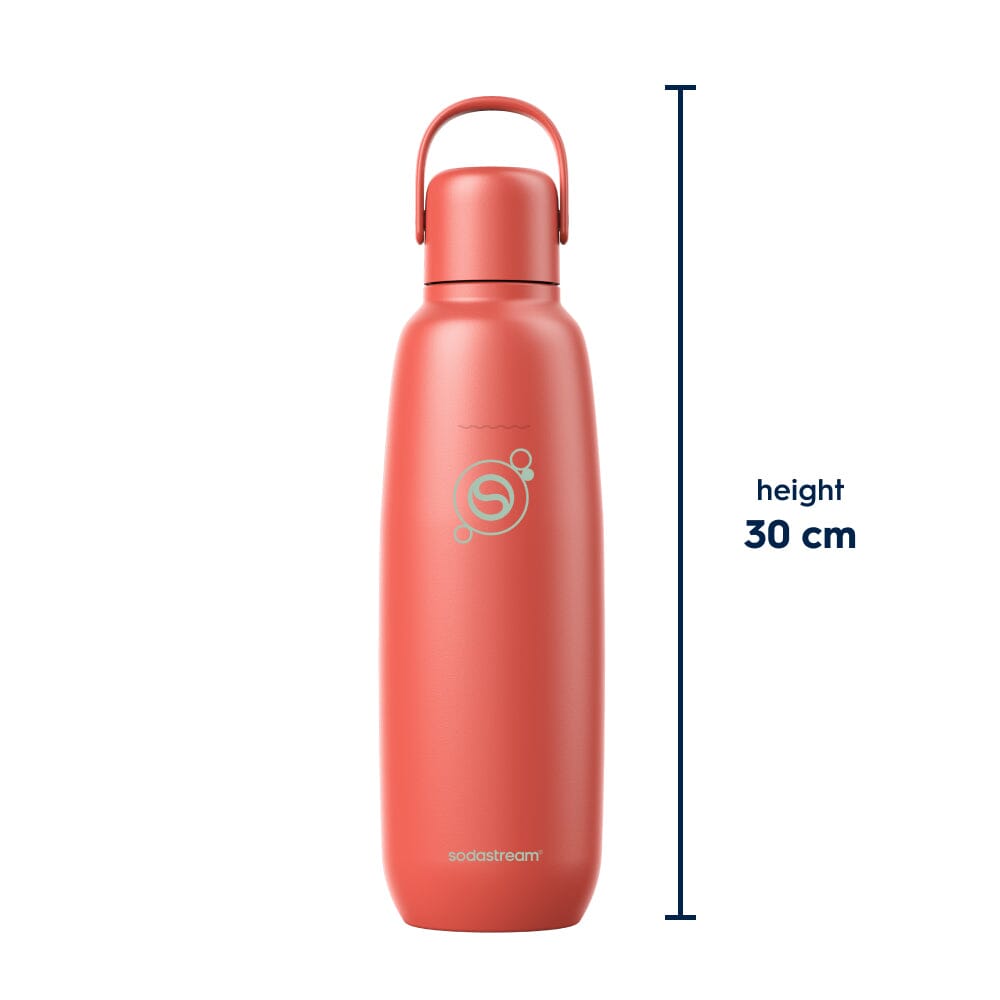 Sodastream Fizz & Go® Insulated Stainless Steel Sparkling Water Bottle Twin Pack Black & Papaya 2 x 0.9L – 8