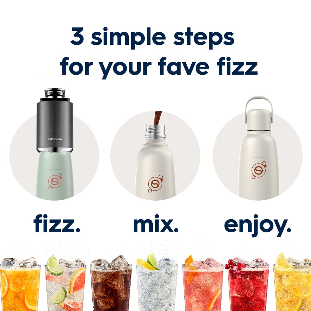Sodastream Fizz & Go® Insulated Stainless Steel Sparkling Water Bottle Sand 0.9L – 4