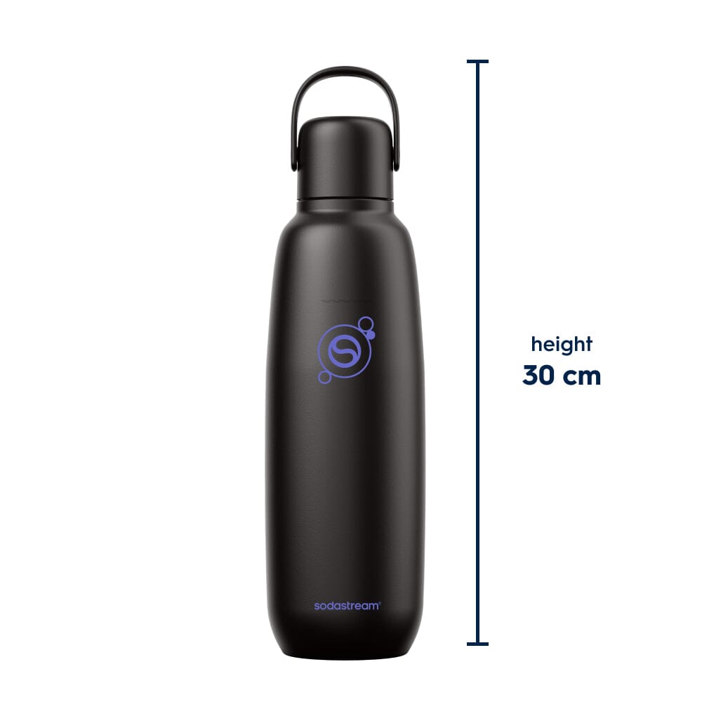 Sodastream Fizz & Go® Insulated Stainless Steel Sparkling Water Bottle Black 0.9L