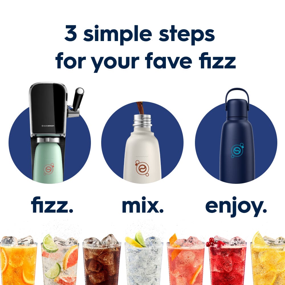 Sodastream Fizz & Go® Insulated Stainless Steel Sparkling Water Bottle Blueberry 0.9L