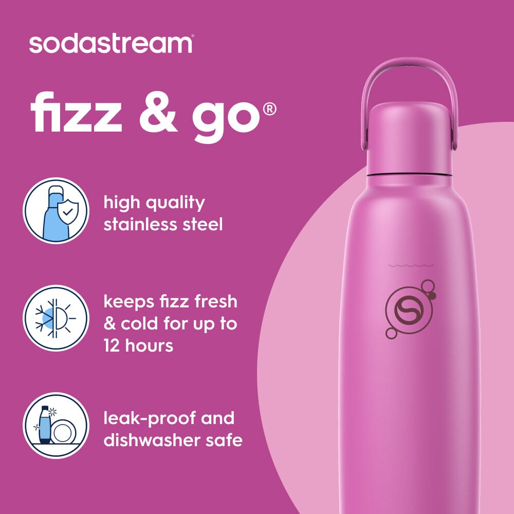 Sodastream Fizz & Go® Insulated Stainless Steel Sparkling Water Bottle Guava 0.9L