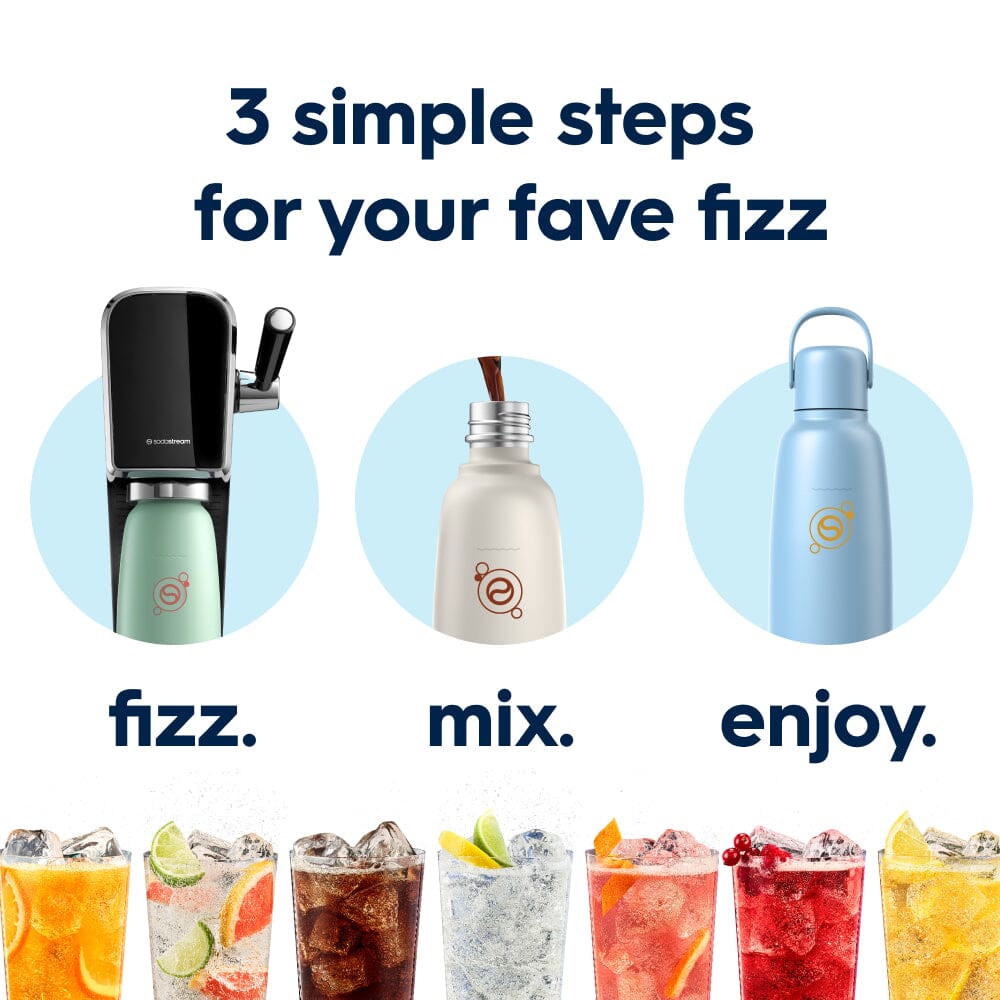 Sodastream Fizz & Go® Insulated Stainless Steel Sparkling Water Bottle Ice 0.9L