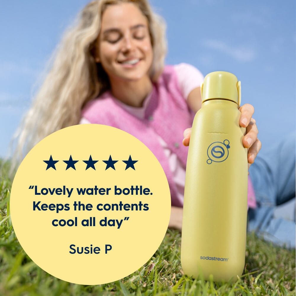 Sodastream Fizz & Go® Insulated Stainless Steel Sparkling Water Bottle Lemon Zest 0.9L