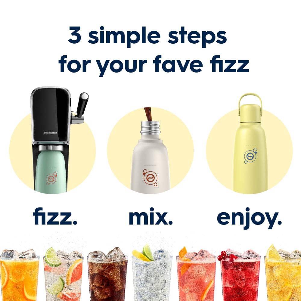 Sodastream Fizz & Go® Insulated Stainless Steel Sparkling Water Bottle Lemon Zest 0.9L