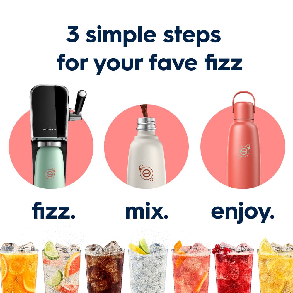 Sodastream Fizz & Go® Insulated Stainless Steel Sparkling Water Bottle Papaya 0.9L